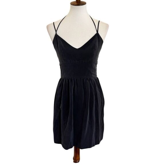 Amanda Uprichard Black Silk Mini Dress Size Medium - Picture 1 of 5